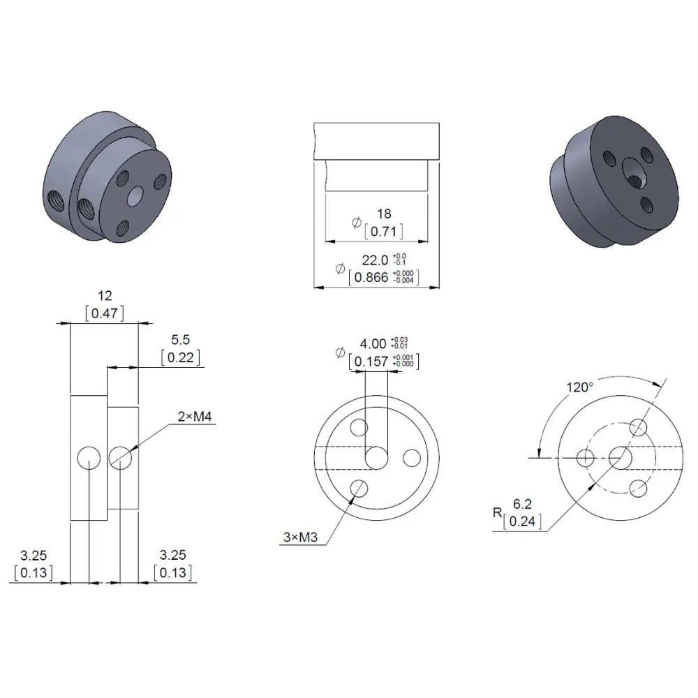 Pololu Scooter Wheel Adapter for 4mm Shaft