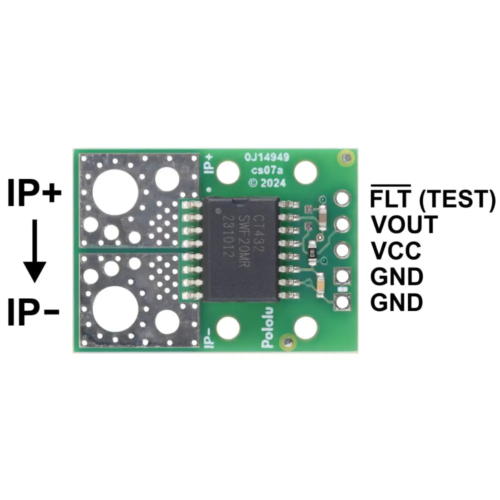 Pololu CT432-HSWF50DR TMR Current Sensor Compact Carrier 0A to 50A, 5V
