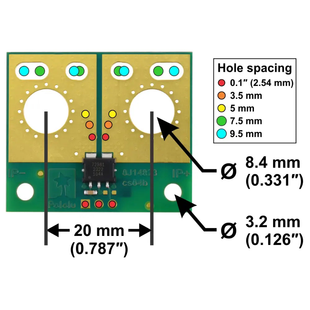 Pololu ACS72981LLRATR-100B5 Current Sensor Large Carrier -100A to +100A, 5V