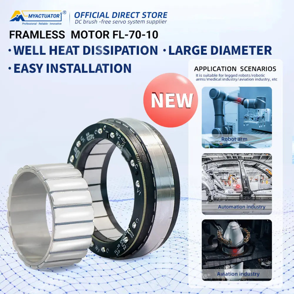 Myactuator Frameless torque motor FL-70-10 with Hall sensor incremental encoder inner rotor vacuum potting process