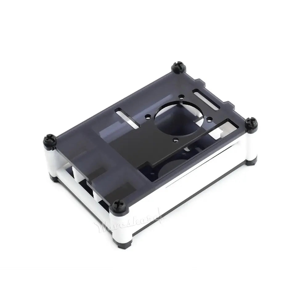 Waveshare Black/White Acrylic Case for Raspberry Pi 4 w/ Cooling Fan
