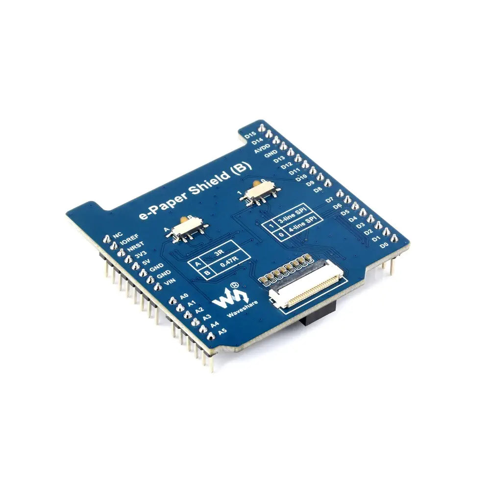 Waveshare Universal E-Paper Raw Panel Driver Shield (B) for NUCLEO / Arduino, MX25R6435F Flash Chip, External RAM