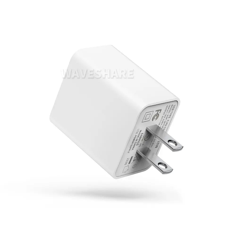Waveshare PD20W Fast Charger, USB Type-C Wall Charger Block, US Plug