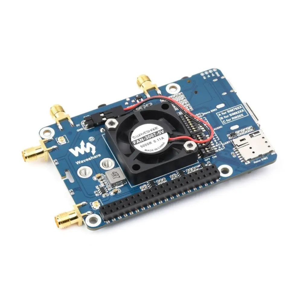 Waveshare RM502Q-AE 5G HAT for Raspberry Pi, Quad Antennas LTE-A, Multi Band, 5G/4G/3G (US)