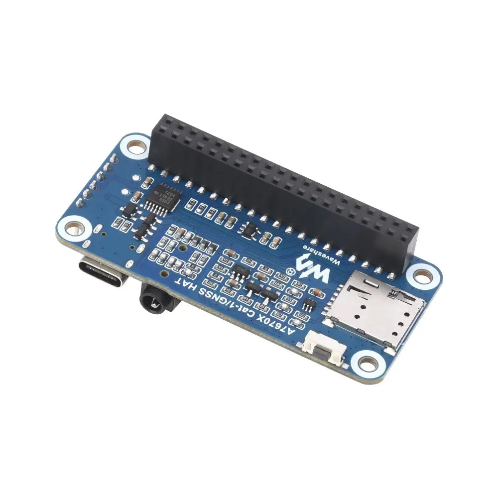 Waveshare Cat-1/GSM/GPRS/GNSS HAT for Raspberry Pi, Based on A7670E Module, LTE Cat-1/2G Support, GNSS