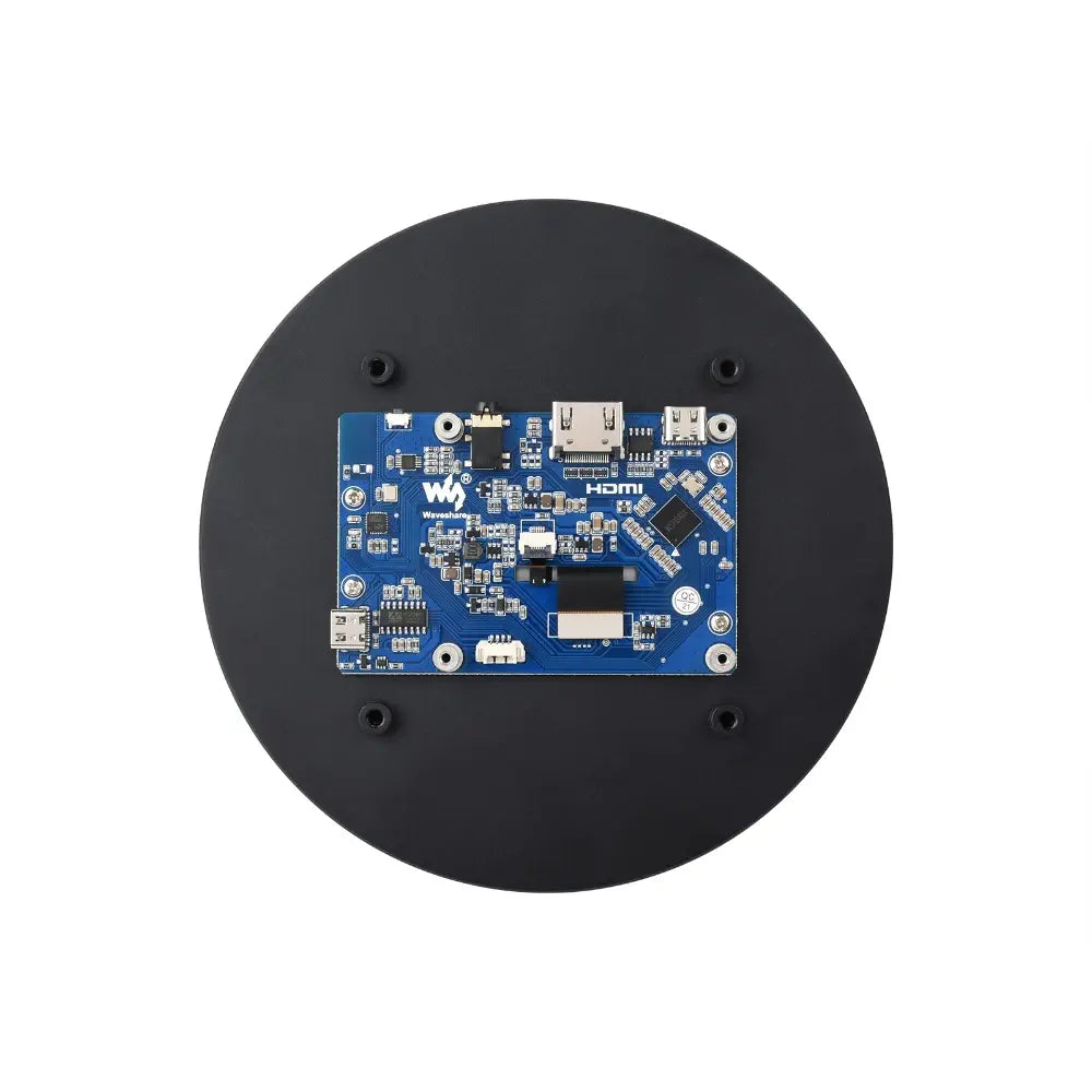 Waveshare 5" HDMI Round Touch Display, 1080 × 1080, IPS, 10-Point Touch, Optical Bonding Toughened Glass Panel