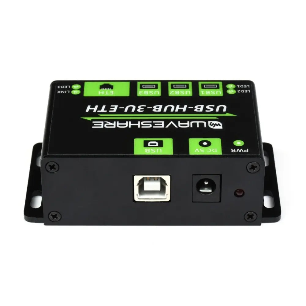 Waveshare Industrial Grade Multifunctional USB HUB, Extending 3x USB Ports + 100m Ethernet Port (US)