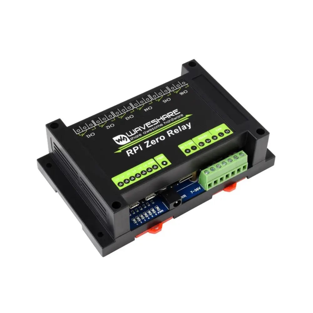 Waveshare Industrial 6-Ch Relay Module for Raspberry Pi Zero, RS485/CAN, Isolated Protections (US)