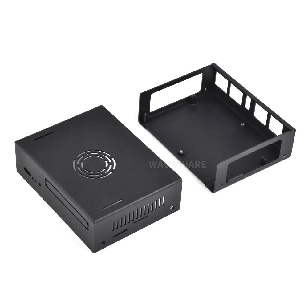 Waveshare Metal Case for VisionFive2 Board (not Included), w/ Cooling Fan, Mini-Computer Case