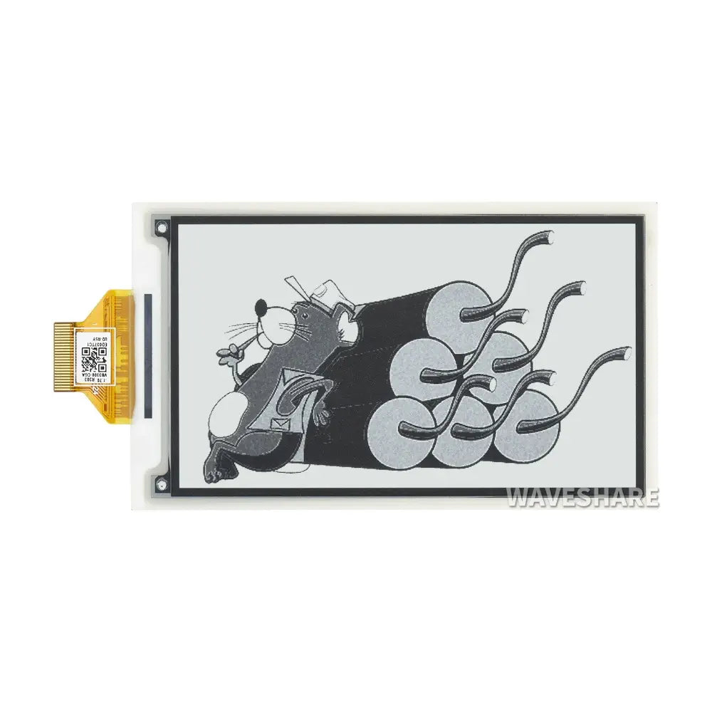 Waveshare 3.7" e-Paper E-Ink Raw Display, 480×280, Black/White, 4 Grey Scales, SPI, w/o PCB