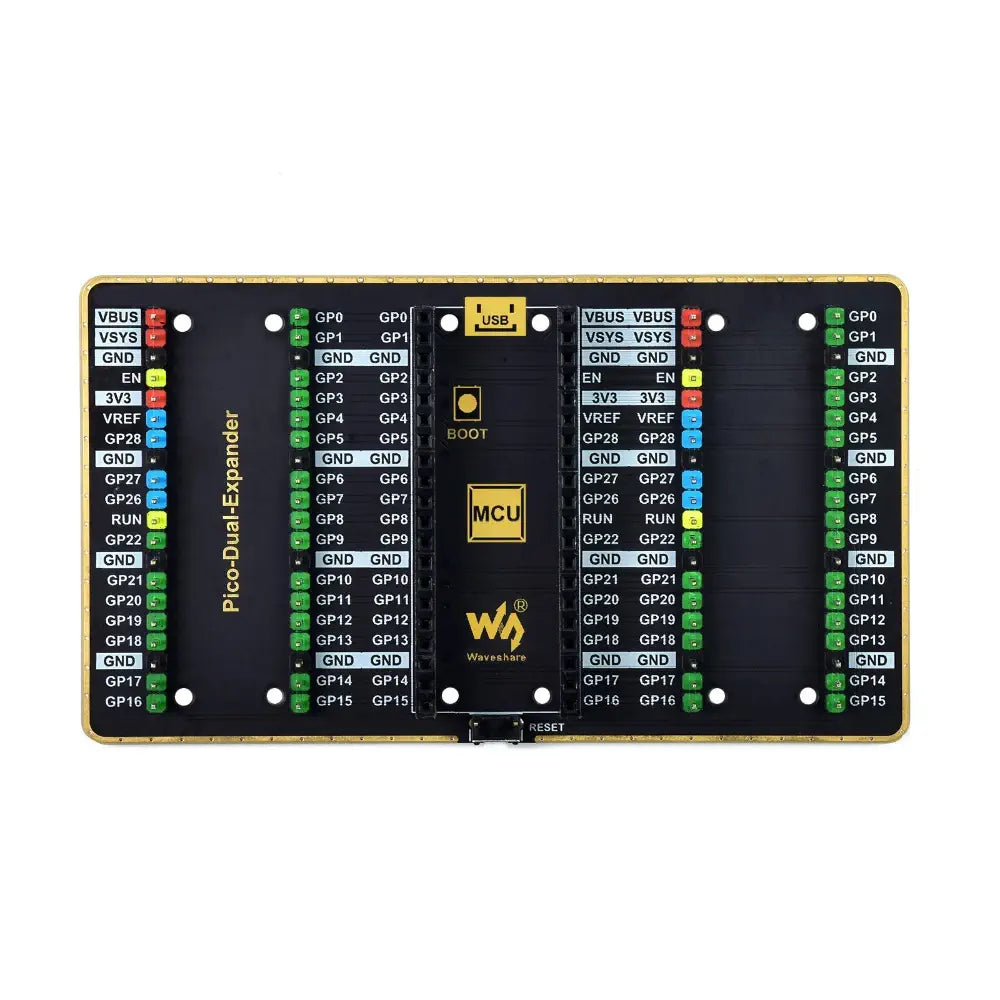Waveshare Dual GPIO Expander for Raspberry Pi Pico, 2 Sets of Male Headers