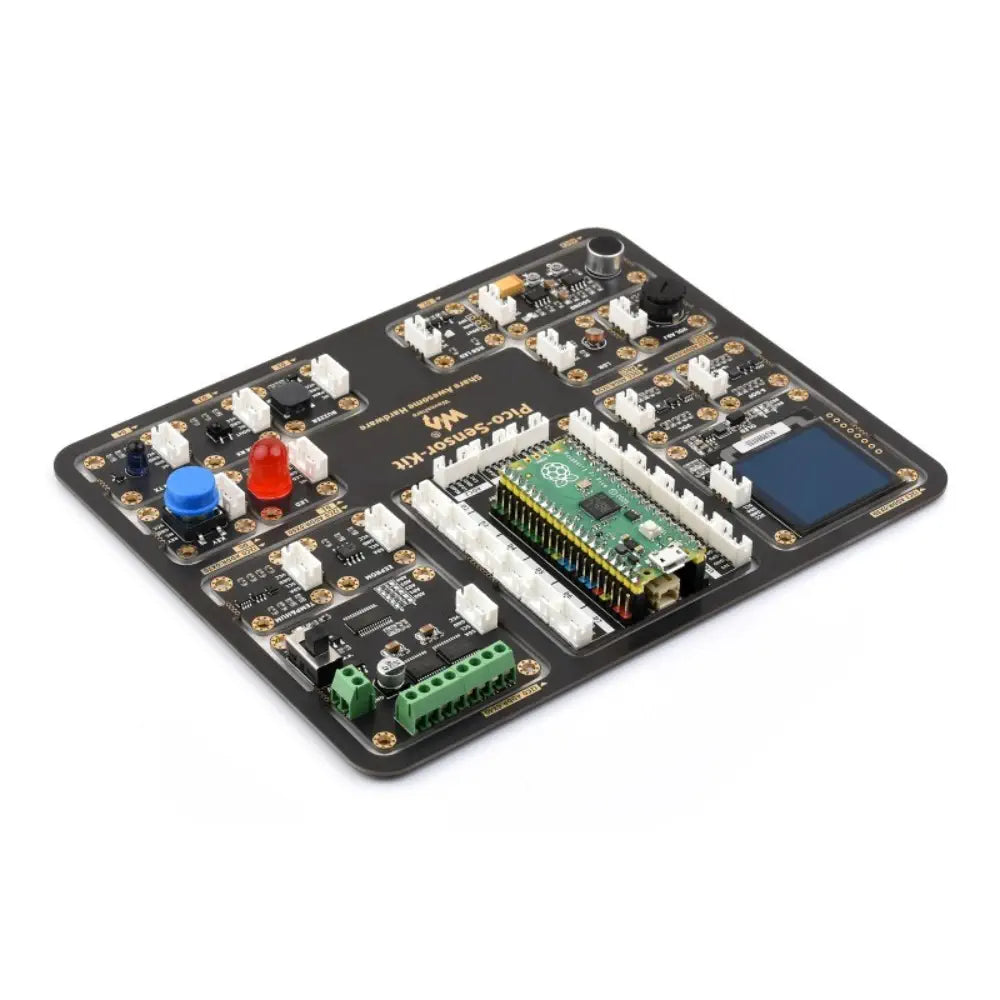 Waveshare Raspberry Pi Pico Entry-Level Sensor Kit, w/ Pico Expansion Board & 15 Common Modules, All-In-1 Design