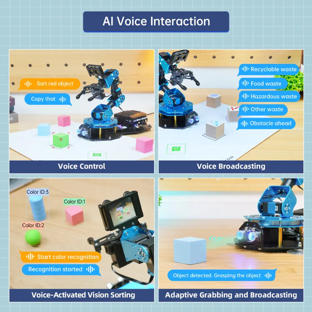 Hiwonder xArm AI Programmable Desktop Robot Arm with AI Vision &amp; Voice Interaction, Supports Arduino, Scratch &amp; Python, Sensor Expansion  (Starter Kit)