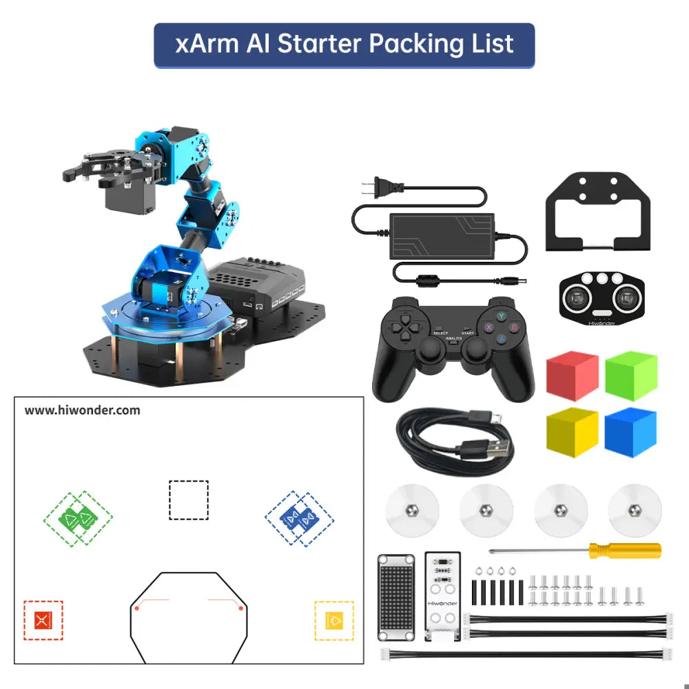 Hiwonder xArm AI Programmable Desktop Robot Arm with AI Vision &amp; Voice Interaction, Supports Arduino, Scratch &amp; Python, Sensor Expansion  (Starter Kit)