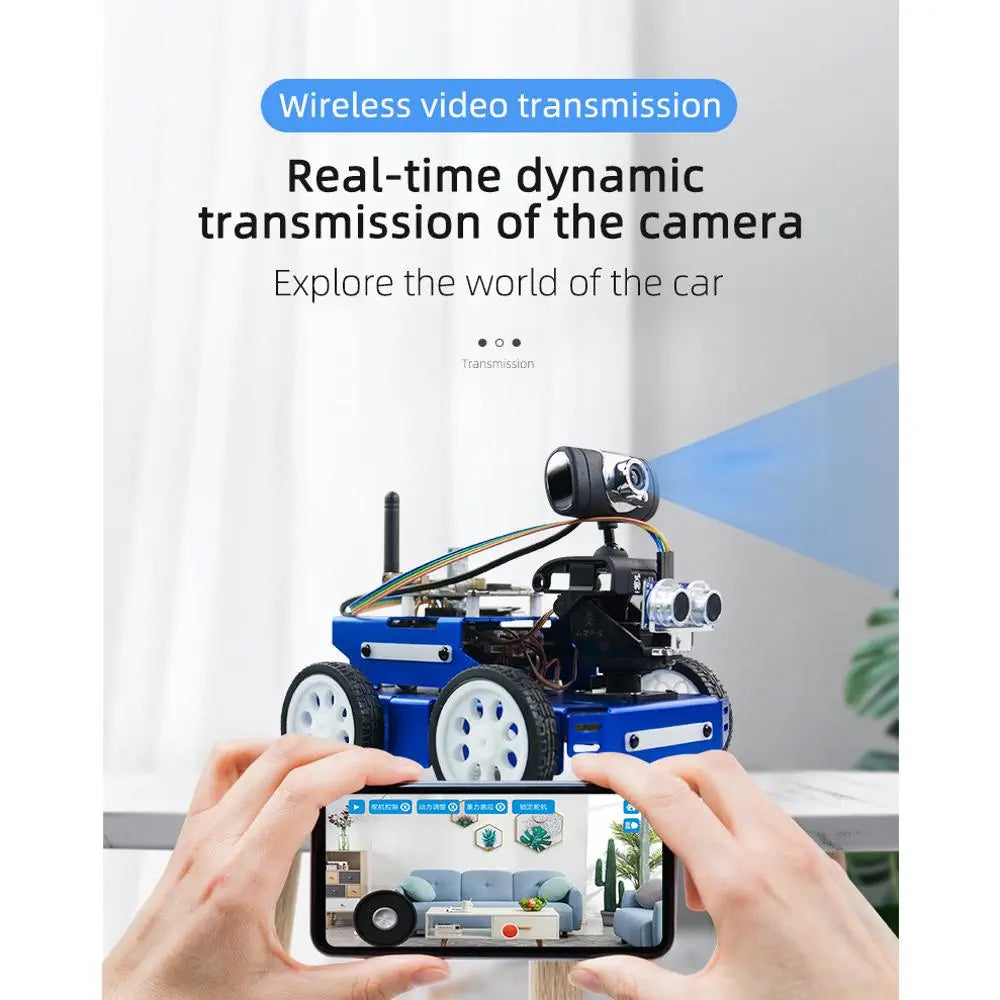Robotics Coding Kit with Raspberry Pi 4B Robot Car Kit for Arduino STEM Science Kits Coding Gifts RC Smart Robot