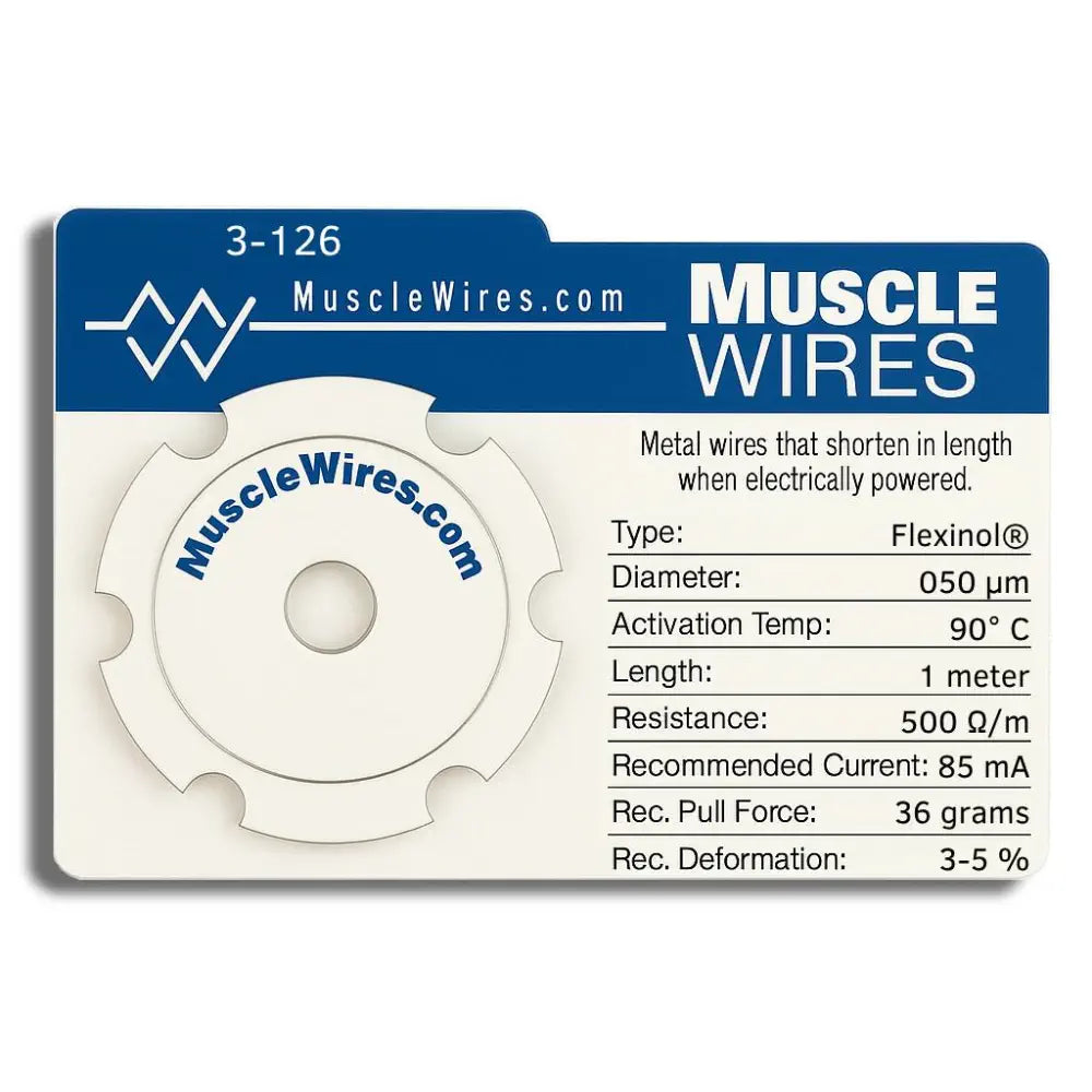 Dynalloy Muscle Wires® Actuator Wire 050 µm HT 1m