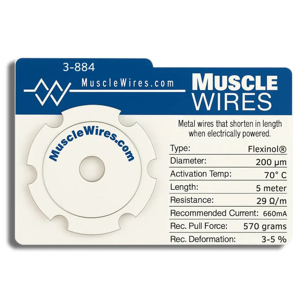 Dynalloy Muscle Wires® Actuator Wire 200 µm LT, 5m