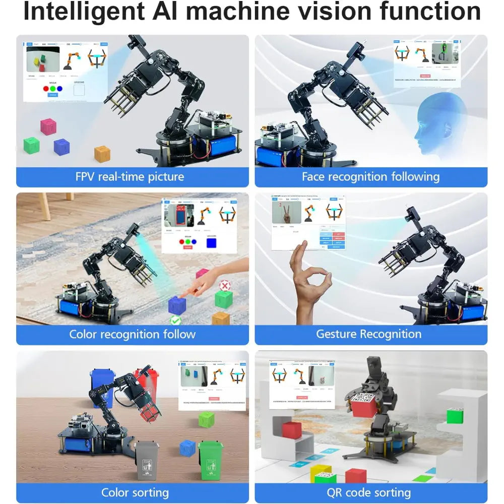 6DOFPI AI vision programmable robotic arm for Raspberry pi