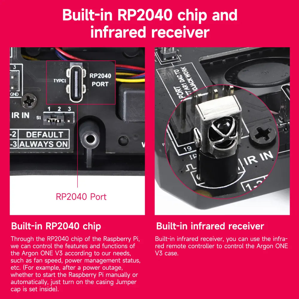 Argon ONE V3 Case for Raspberry Pi 5 with PWM cooling fan