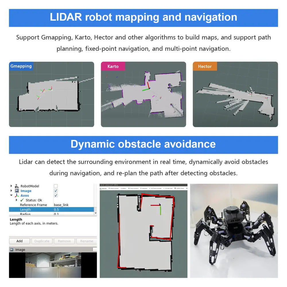ROS Hexapod robot Python programming with depth camera for Jetson Nano