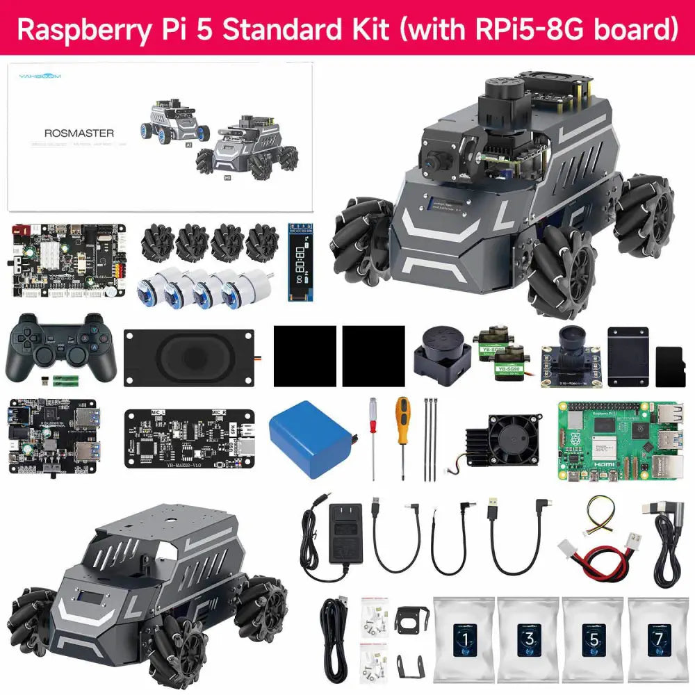 ROSMASTER M1 AI Large Model ROS2 Robot with Mecanum Wheel--Standard with RaspberryPi 5 8G