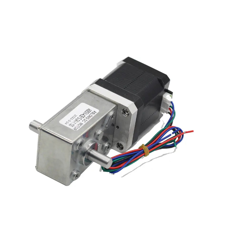Dual shaft Worm Gear Nema 17 Stepper Motor Reducer 1.8deg 24V 50:1