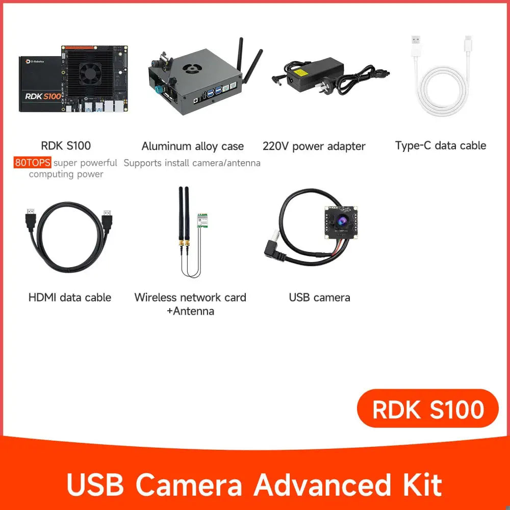 D-Robotics RDK S100 Development Board 80TOPS Computing Power BPU--USB Camera Kit