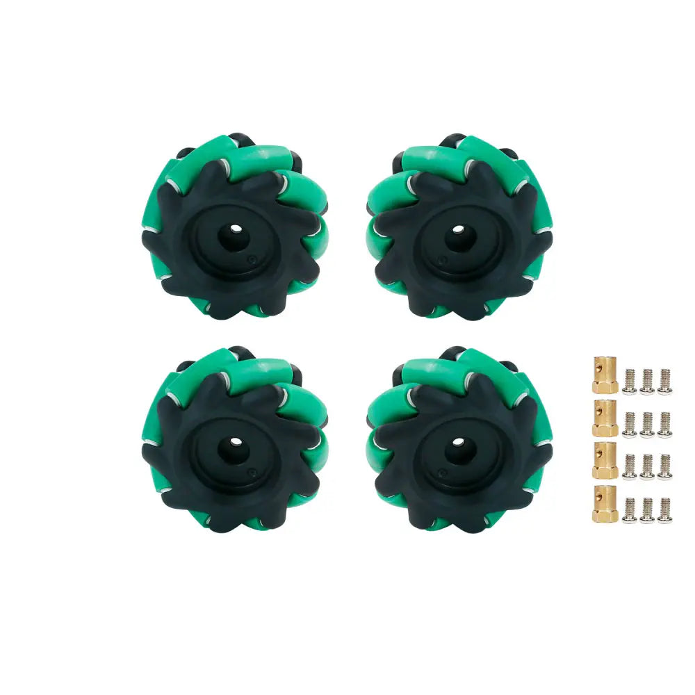Yahboom Mecanum Wheel Kit for DIY robot or programmable smart car-65mm wheel (Nylon) *4+3mm coupling*4