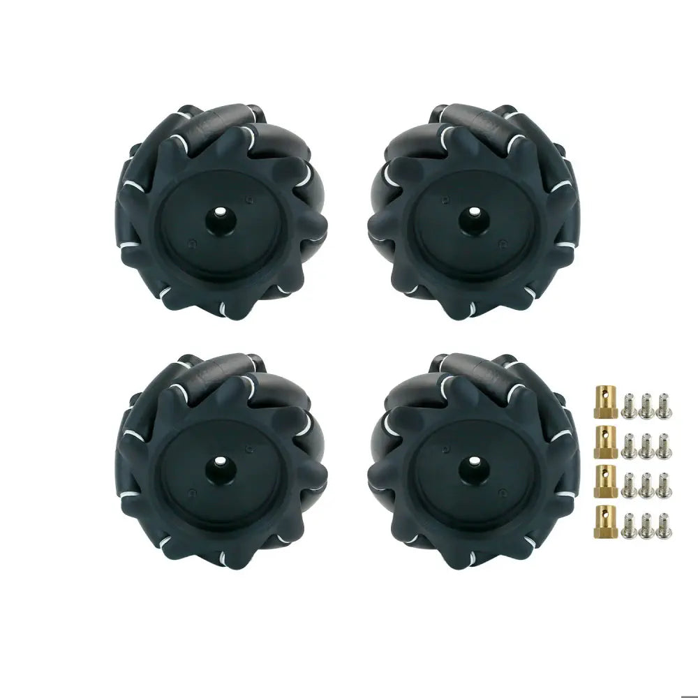 Yahboom Mecanum Wheel Kit for DIY robot or programmable smart car-80mm wheel (Nylon) *4+6mm coupling*4