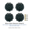 Yahboom Mecanum Wheel Kit for DIY robot or programmable smart car-80mm wheel (Nylon) *4+6mm coupling*4
