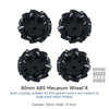 Yahboom Mecanum Wheel Kit for DIY robot or programmable smart car-80mm wheel (ABS) *4+6mm coupling*4