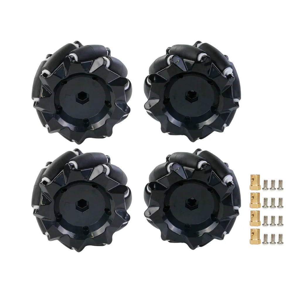 Yahboom Mecanum Wheel Kit for DIY robot or programmable smart car-97mm wheel (ABS) *4+3mm coupling*4