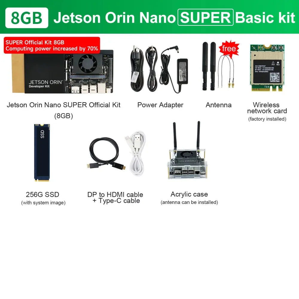 Official Original Jetson Orin NANO 8GB SUPER Development Board for AI Deep Learning-- Basic Kit