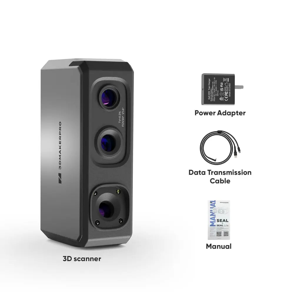 Seal lite 3DMakerpro Handheld 3D Scanner for 3D Printing, 0.02mm High Detailed Precision, 10FPS Scanning Lightning-Fast Speed with Anti-Shake Lenses
