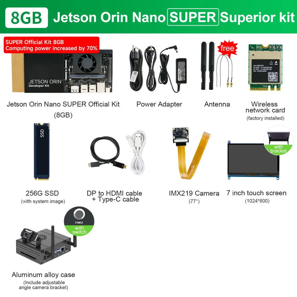 Official Original Jetson Orin NANO 8GB SUPER Development Board for AI Deep Learning-- Superior Kit(Limit 1 per customer)