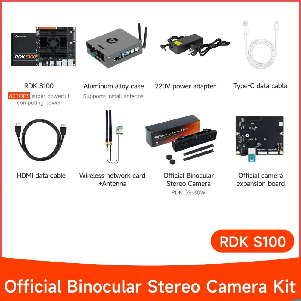 D-Robotics RDK S100 Development Board 80TOPS Computing Power BPU--Official Binocular Stereo Camera Kit