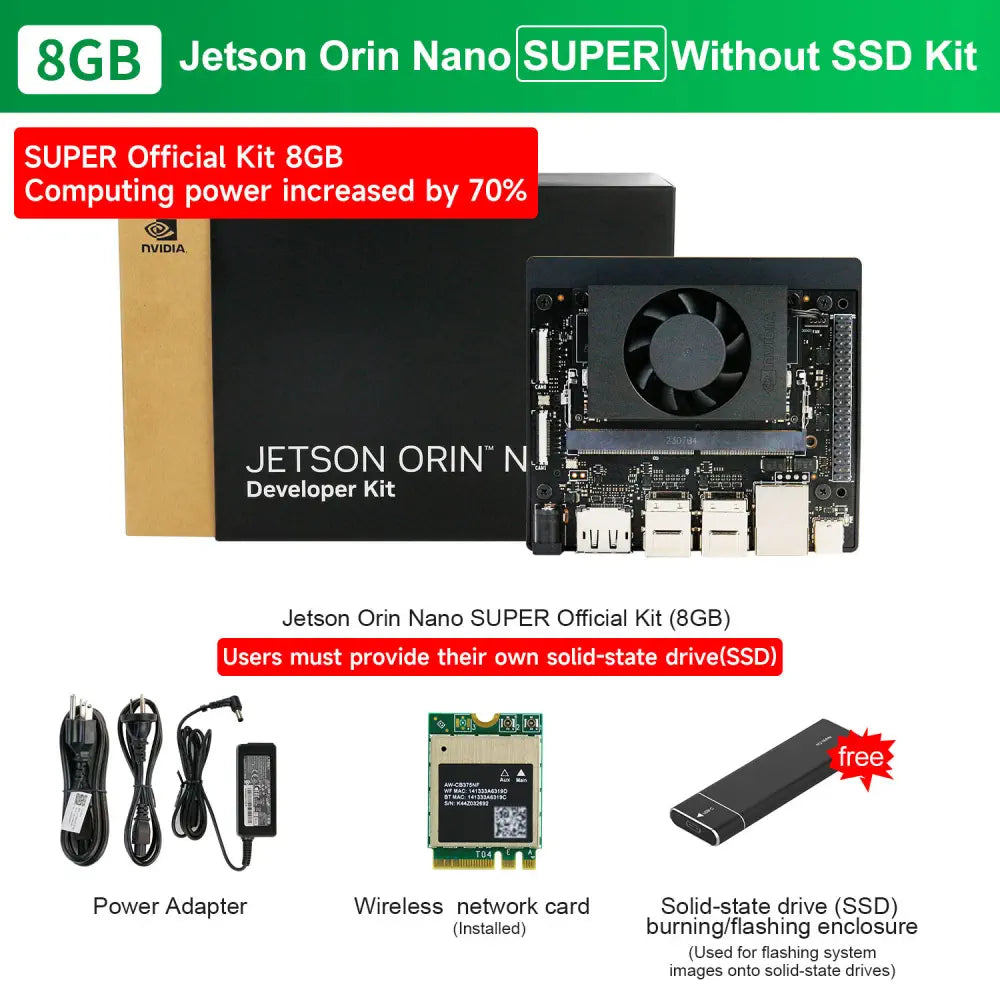 Official Original Jetson Orin NANO 8GB SUPER Development Board--Dev kit without SSD(Limit 1 per customer)