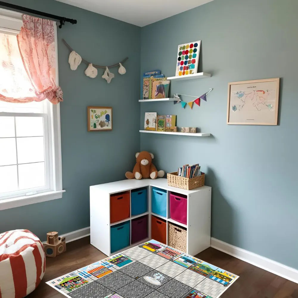 TTS Bee-Bot &amp; Blue-Bot Marketplace Mat 75 x 75 cm - STEM Learning Toy for Kids Students Classroom Coding Geography Grid Activity Teaching Aid