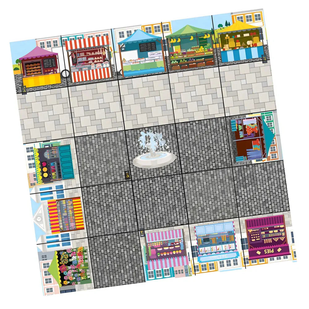 TTS Bee-Bot &amp; Blue-Bot Marketplace Mat 75 x 75 cm - STEM Learning Toy for Kids Students Classroom Coding Geography Grid Activity Teaching Aid