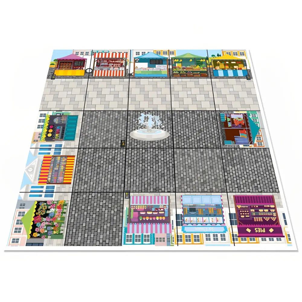 TTS Bee-Bot &amp; Blue-Bot Marketplace Mat 75 x 75 cm - STEM Learning Toy for Kids Students Classroom Coding Geography Grid Activity Teaching Aid
