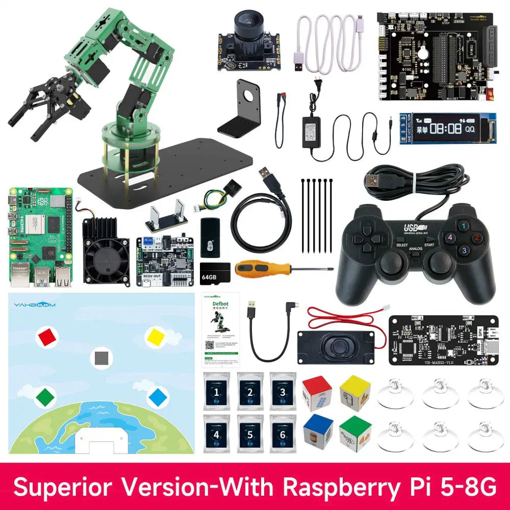 Yahboom DOFBOT ROS2 AI Large Model Vision Robotic Arm-Superior Version With Raspberry Pi 5 8GB Board