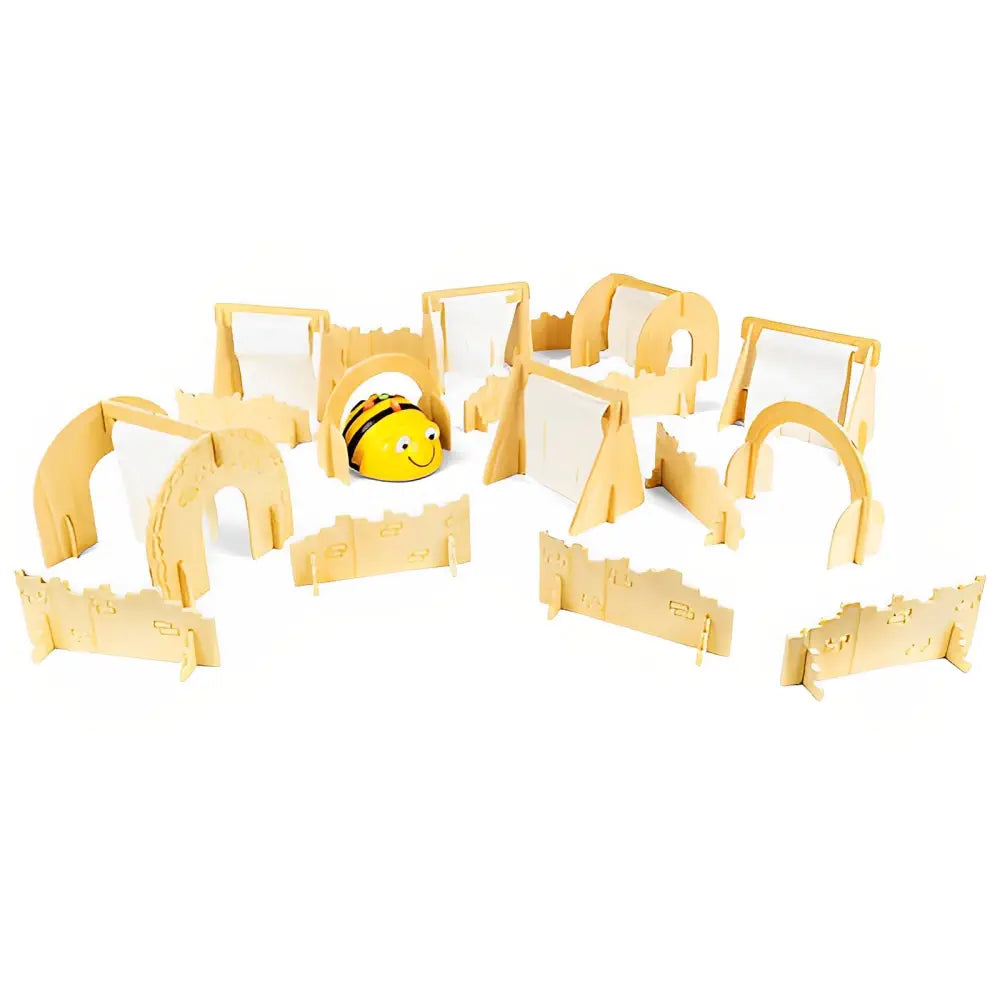TTS Obstacle Course STEM Kit 18-pcs Compatible for Bee-Bot or Blue-Bot Coding Robot – Classroom Wooden Learning Maze Set