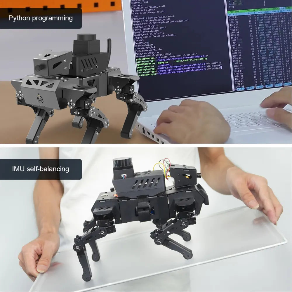 XiaoR GEEK Quadruped Robot with Al Vision Powered by Raspberry Pi Open Source Python Programming Robot Dog (Basic Version/ with Raspberry Pi 4 4GB)
