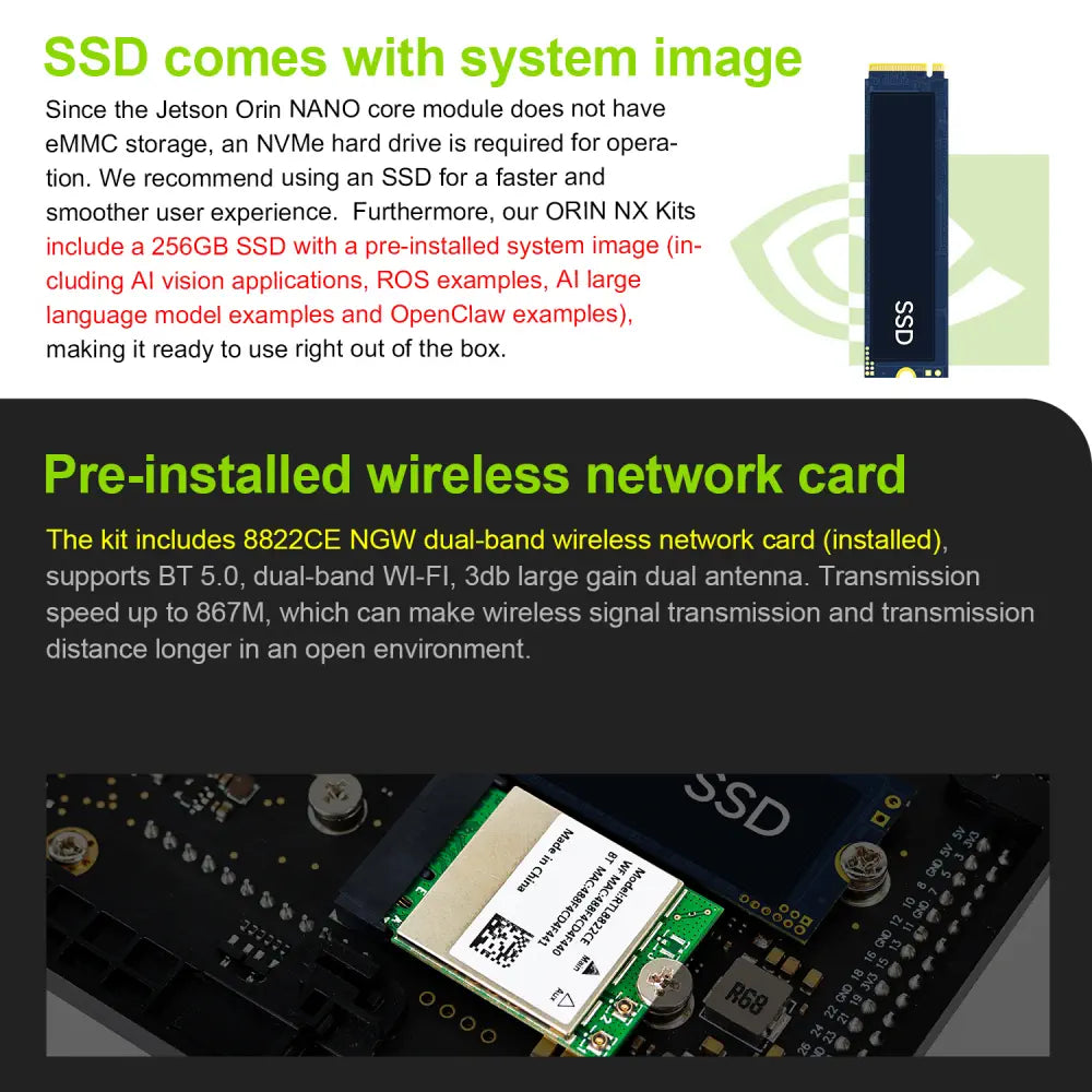 Jetson Orin NANO SUPER Developer Kit SUB with 8GB RAM Based On NVIDIA Core Module for AI Deep Learning(Ultimate Kit)