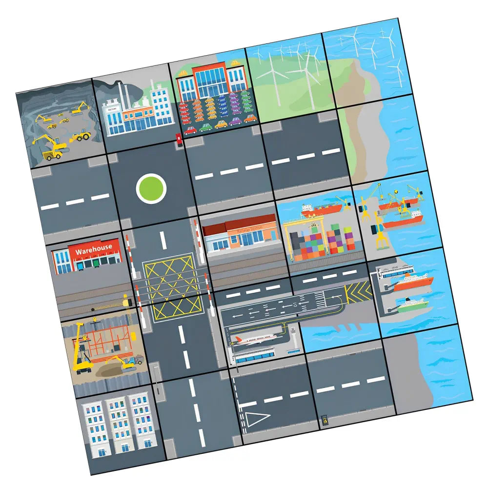 TTS Transport and Industry Mat 75×75 cm for Bee-Bot or Blue-Bot Coding Robot STEM Playmat Office, Home, School Classroom Actively Teaching Programming, Directions &amp; Logical Navigation