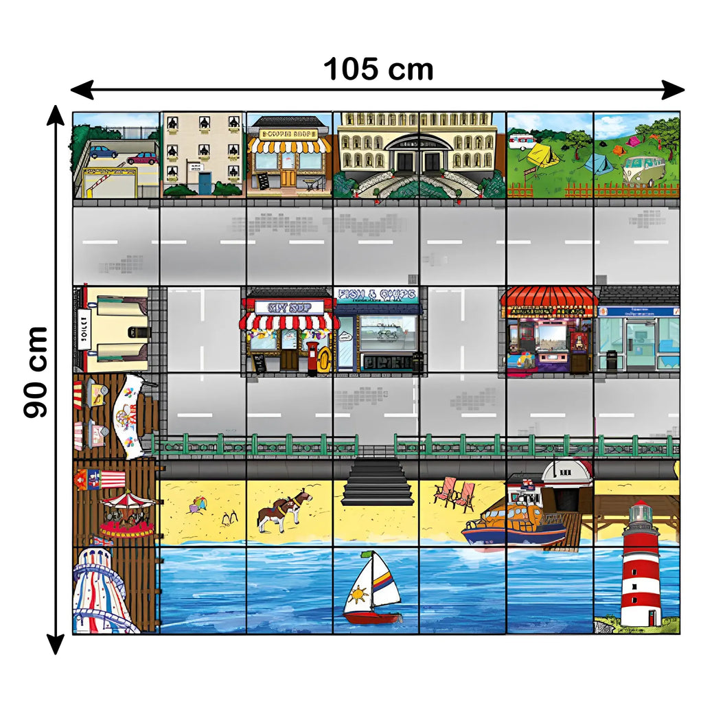 TTS Seaside Mat for Bee-Bot &amp; Blue-Bot STEM Coding Grid for Classroom School Home Office Learning Resource -  90 x 105 cm