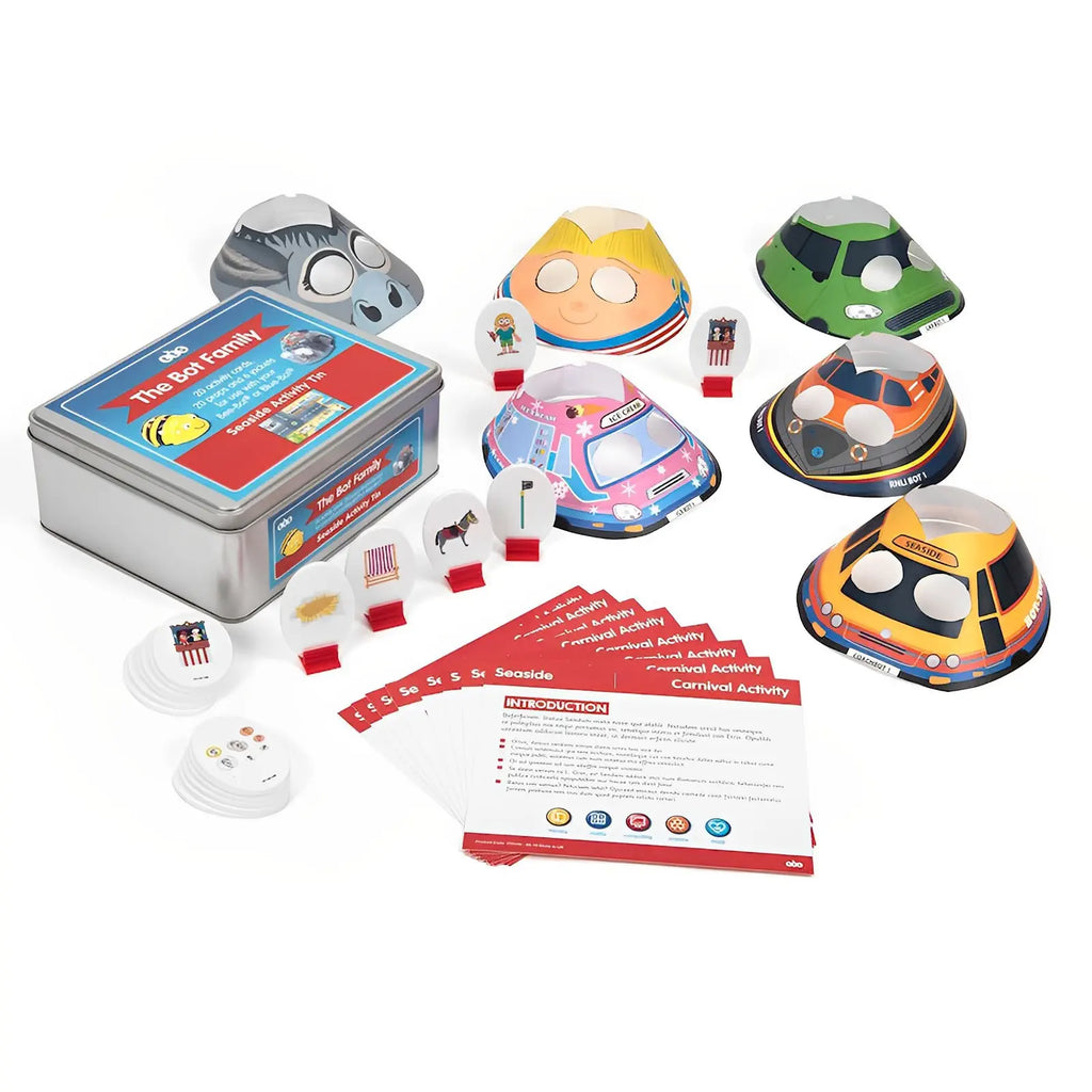 TTS Seaside Activity Tin for Bee-Bot &amp; Blue-Bot - Coding STEM Classroom Resource for Floor Robot Programming, Directional Learning &amp; Interactive Activity Set