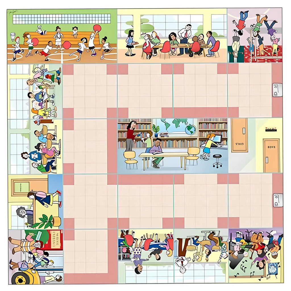 School Mat 75×75 cm for Bee-Bot &amp; Blue-Bot Durable Vinyl Floor Coding Playmat STEM Robotics Learning Aid for Sequencing &amp; Classroom Navigation