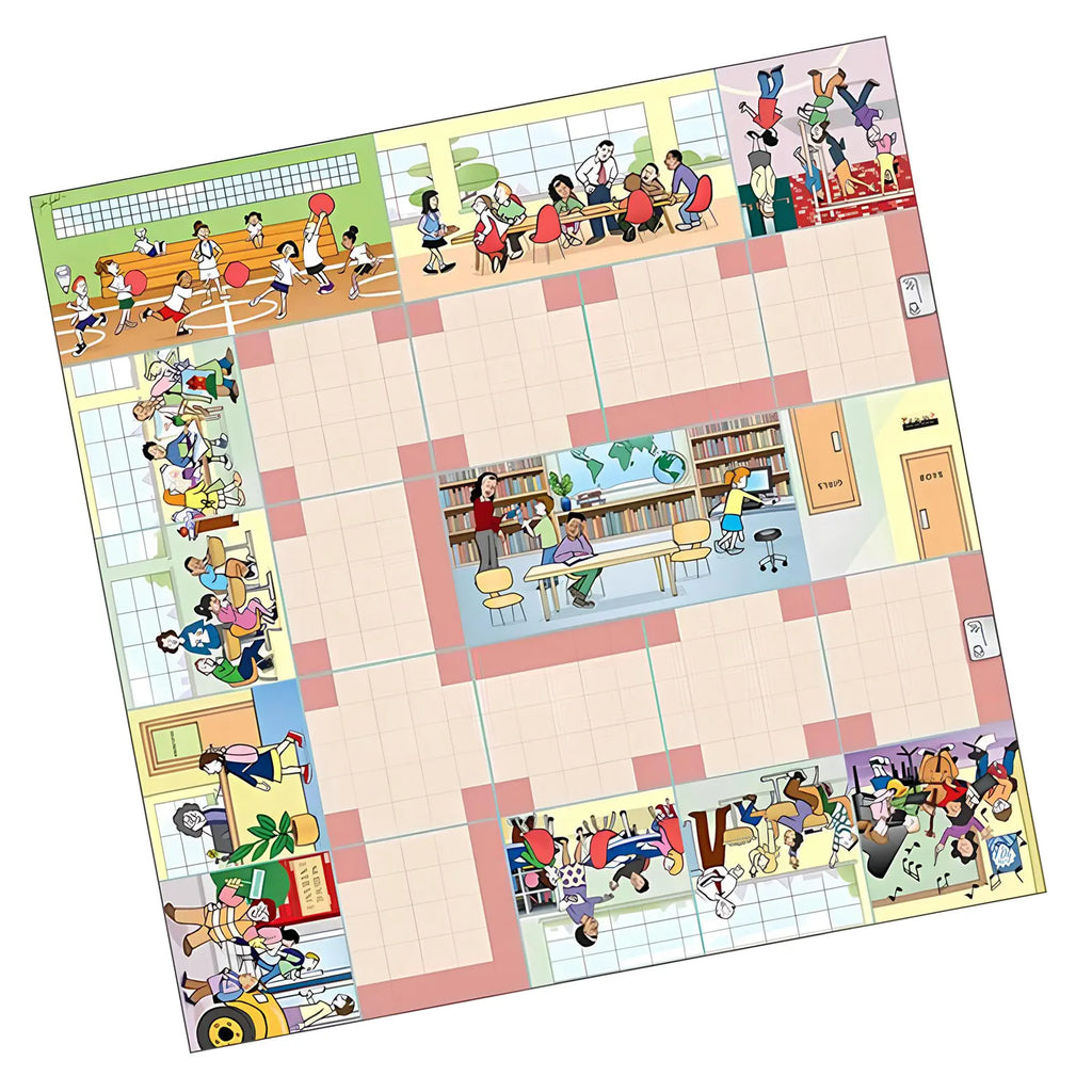 School Mat 75×75 cm for Bee-Bot &amp; Blue-Bot Durable Vinyl Floor Coding Playmat STEM Robotics Learning Aid for Sequencing &amp; Classroom Navigation