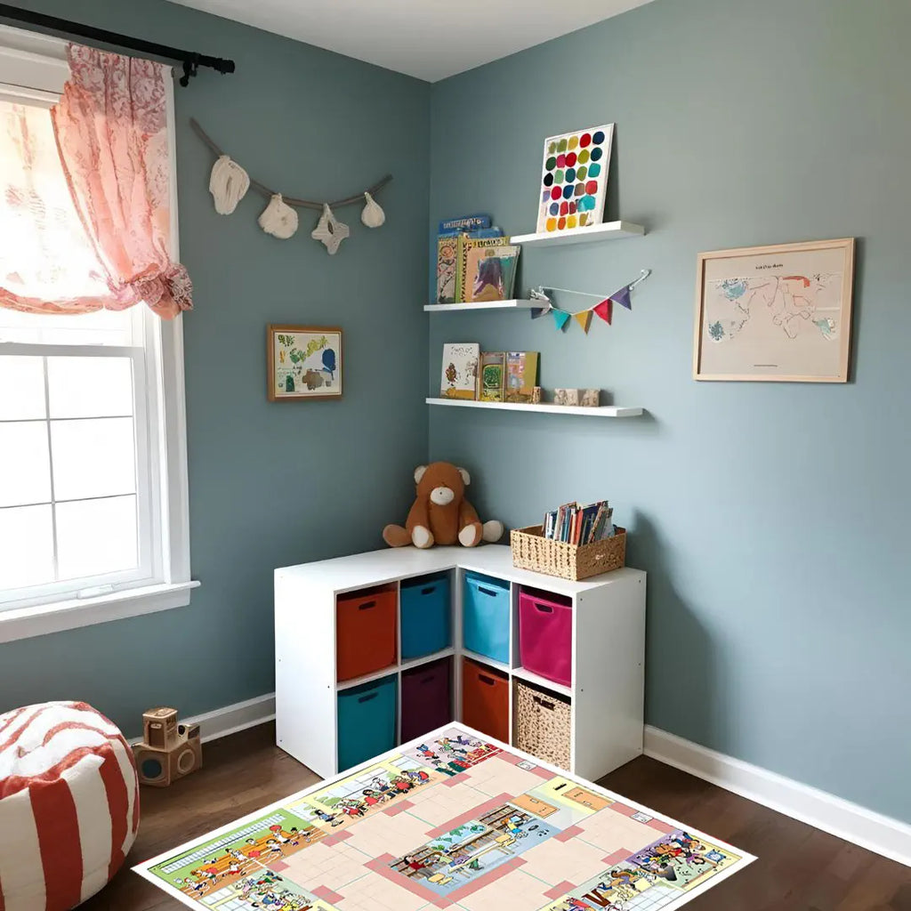 School Mat 75×75 cm for Bee-Bot &amp; Blue-Bot Durable Vinyl Floor Coding Playmat STEM Robotics Learning Aid for Sequencing &amp; Classroom Navigation